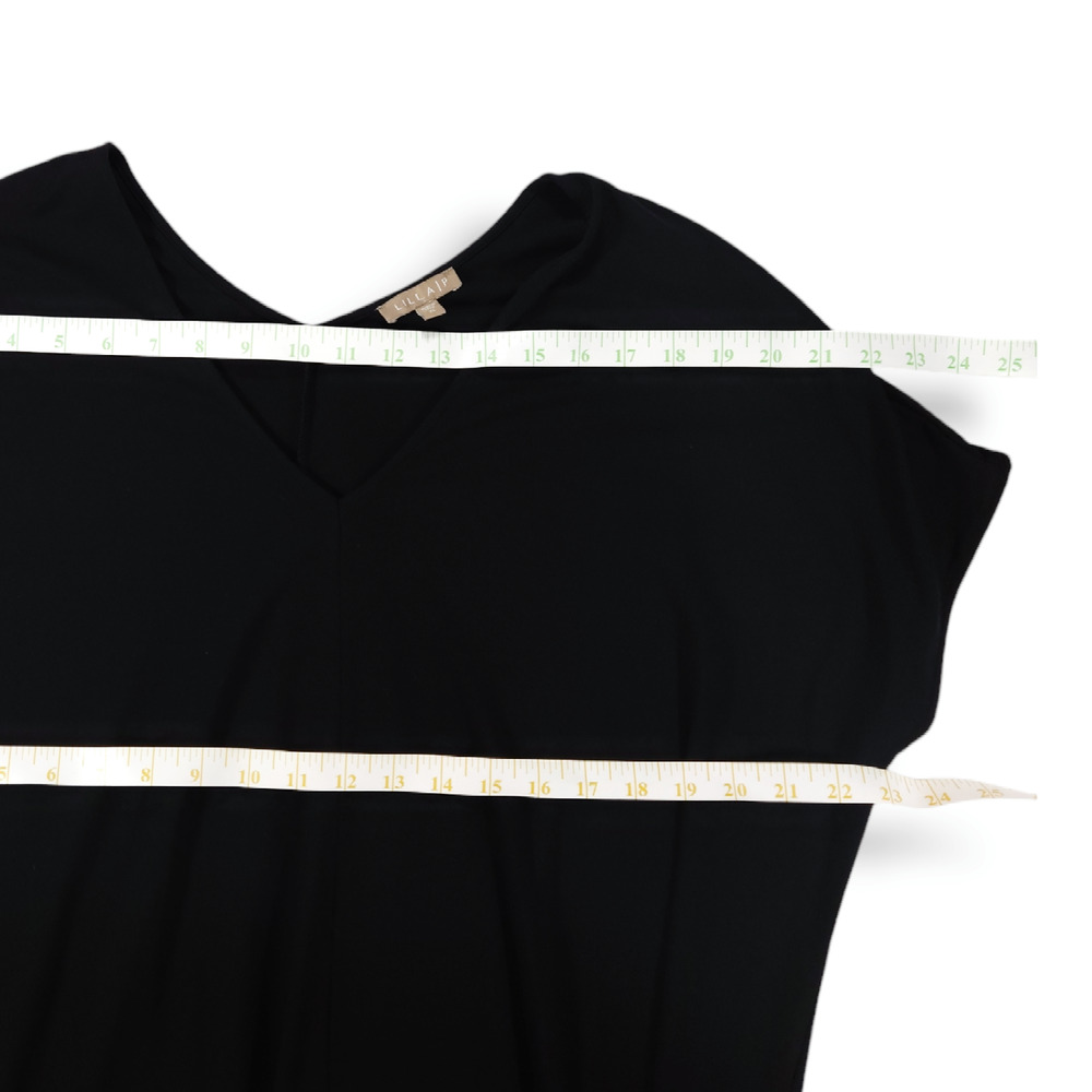 EUC Lilla P Double V-Neck Oversized Stretch Jersey Maxi Dress Sz. XL [14]‎ Black - Picture 5 of 7